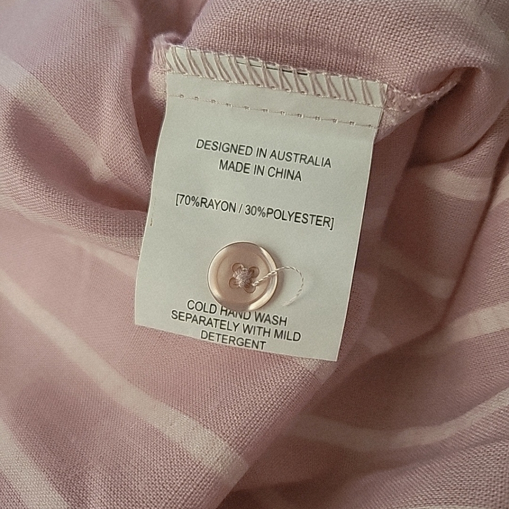 NWT Paper Heart Pink & White Striped Oversized Blouse Sz 10 - Picture 6 of 6